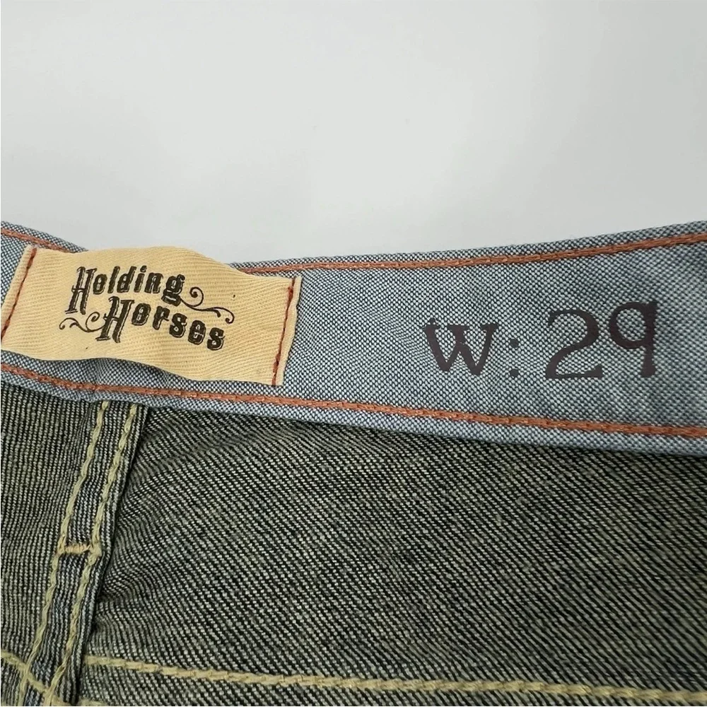 Anthropologie Jean Shorts Womens Size 29 Stretch Denim Cut-Offs Holding Horses - Picture 9 of 10